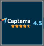 Captera logo on dark blue background.