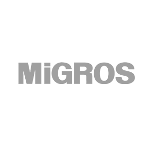 Migros logo on a green background with call center software reviews.