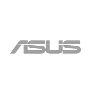 The asus logo on a green background with call center software reviews.
