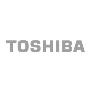 Toshiba logo on a background.