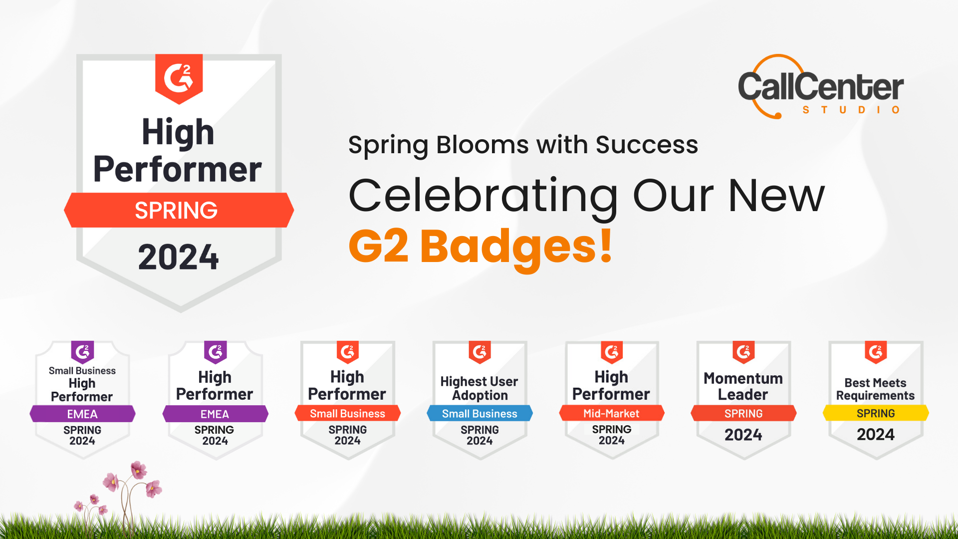 Call Center Studio got 8 badges on G2 Spring 2024 Reports!