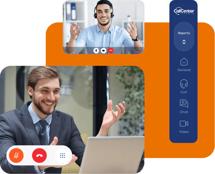 2 Video Call Call Center Studio