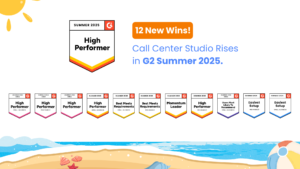 The Summer G2 Report Badges for Call Center Studio. 